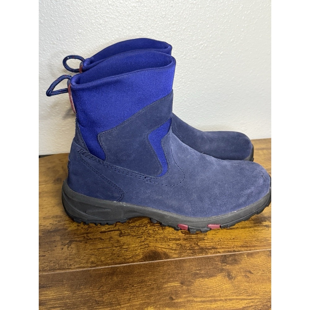 LL BEAN Womens Size 10 Thinsulate Suede Blue Navy Pull On Outdoor Boots - Picture 3 of 7